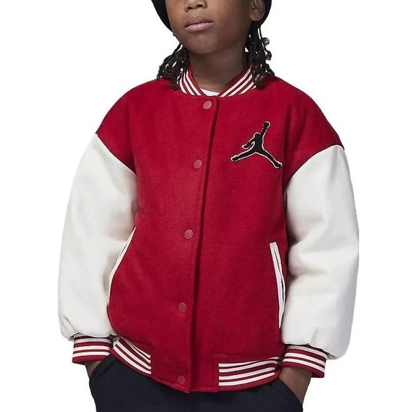 NWT Nike Air Jordan Varsity Jacket Letterman Coat Kids Boy's Small